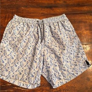 PATRICK ASSAFAF Men's Blue Patterned Swim Shorts